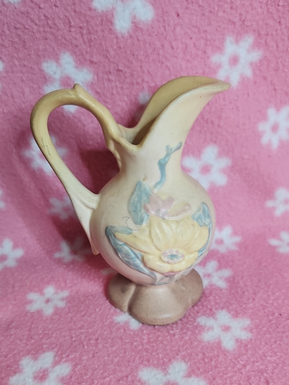 Hand-Painted Yellow Floral Ceramic Pitcher - Home Art